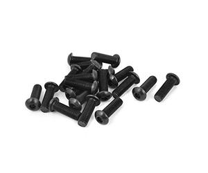 Sourcingmap 5/16-24 x 1" UNF Alloy Steel Hex Socket Button Head Screws Black 20Pcs