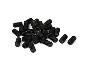 Sourcingmap 5/16 Inch-18 x 5/8 Inch Thread Hex Socket Set Cup Point Grub Screws Black 30 Pcs