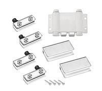 Sourcingmap 5-6mm Glass Door Double Head Magnetic Catch Latch ABS White with Clamp Set