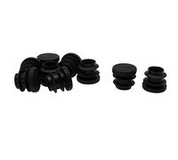 sourcingmap 5/8" 16mm OD Plastic Round Tube Ribbed Inserts End Cover Caps 9pcs, 0.51"-0.6" Inner Dia, Floor Furniture Chair Desk Protector