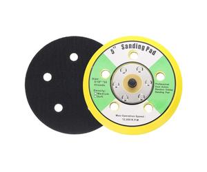 Sourcingmap 5 Inch Hook and Loop Backing Sanding Pads with 5/16"-24 Thread for Diamond Sanding Finishing Polishing Buffing Pads, Yellow + Black 2pcs