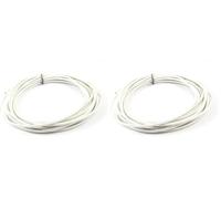 sourcingmap 5 Meter/16.4ft 2mm2 230C Flexible Silicone High Temperature Braided Wire Cable White (Pack of 2)