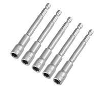 Sourcingmap 5 Pcs 1/4" Quick-Change Hex Shank 8mm Nut Setter Driver Drill Bit, 100mm Length, Metric No-Magnetic