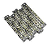 Sourcingmap 5 Pcs 12 Positions Dual Rows 600V 15A Cable Barrier Block Terminal Strip TB-1512L
