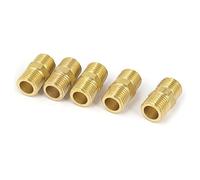 sourcingmap 5 Pcs 3/8BSP to 3/8BSP Male Thread Brass Pipe Hex Pipe Fitting Quick Adapter