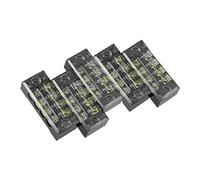 Sourcingmap 5 Pcs 4 Positions Dual Rows 600V 15A Cable Barrier Block Terminal Strip TB-1504L