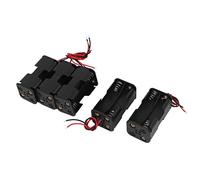 sourcingmap 5 Pcs 6V Power Supply 4 x AA Battery Double Sided Box Container Storage Holder Wire Lead