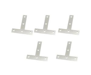 Sourcingmap 5 Pcs Angle Plate Corner Brace Flat T Shape Repair Bracket 80mm x 80mm