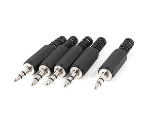 sourcingmap® 5 Pcs Black Plastic Housing 3.5mm Audio Jack Headphone Connector