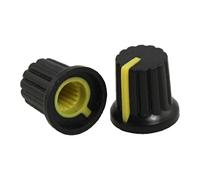 sourcingmap 5 Pcs Black Plastic Knobs w Yellow Mark for Potentiometer Pot