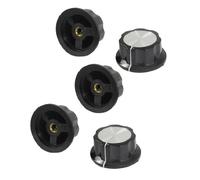 Sourcingmap 5 Pcs Black Silver Tone 36mm Top Rotary Knobs for 6mm Dia. Shaft Potentiometer
