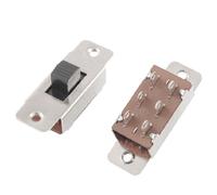 Sourcingmap 5 Pcs On/Off/On 3 Position DPDT 2P3T PCB Panel Slide Switch 6A/125V 3A/250V AC