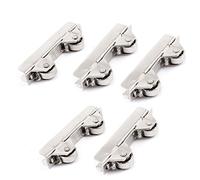 sourcingmap 5 Pcs Silver Tone Wheel Sliding Wardrobe Glass Window Door Roller