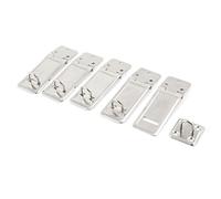 Sourcingmap 5 Set Cabinet Drawer Hardware Stainless Steel Padlock Hasp Staple - Silver Tone