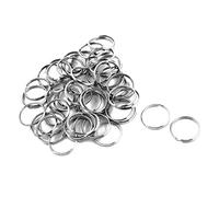 sourcingmap 50 Pcs Silver Tone 1" Diameter Metal Split Key Rings Keychains