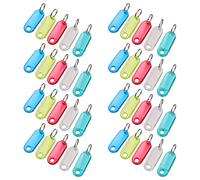 Sourcingmap 50 Pcs Tough Plastic Key Tags with Clear Label Window, Assorted Colors Key Organizer Double Sided Display for Identification Backpack, Fob, Mailbox, Luggage, ID, USB Drive, Car Key