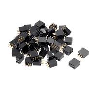 Sourcingmap 50Pcs 2.54mm Pitch 2x3-Pin Double Row Straight Connector Female Pin Header Strip PCB Board Socket