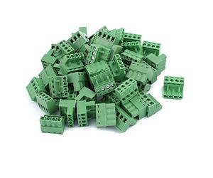 Sourcingmap 50Pcs 300V KF2EDGK 5.08mm Pitch 4-Pin PCB Screw Terminal Block Connector