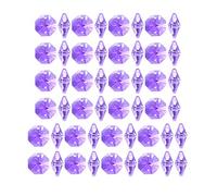 Sourcingmap 50Pcs Crystal Glass Beads Purple Octagonal Drops Chandelier Pendants Decoration for DIY Light Accessories 14 * 7.6mm