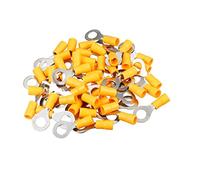 sourcingmap 50Pcs RV5.5-8 Insulated Terminals Ring Electrical Wire Crimp Connectors for AWG 12-10