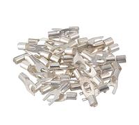 sourcingmap 50Pcs UT2.5-3 Non-Insulated U-Type Brass Crimp Terminals 2-2.5mm2 Wire Connector Silver Tone