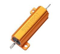 sourcingmap 50W 0.02 Ohm 5% Aluminum Housing Resistor Screw Tap Chassis Mounted Aluminum Case Wirewound Resistor Load Resistors Gold Tone 1pcs