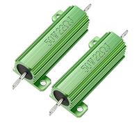 sourcingmap 50W 22 Ohm 5% Aluminum Housing Resistor Screw Tap Chassis Mounted Aluminum Case Wirewound Resistor Load Resistors Green 2 pcs