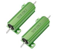 sourcingmap 50W 25k Ohm 5% Aluminum Housing Resistor Screw Tap Chassis Mounted Aluminum Case Wirewound Resistor Load Resistors Green 2 pcs