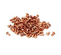 Sourcingmap 5mm Long 2mm x 4mm Straight Shaft Copper Solid Rivets Fastener Gold Tone 100 Pcs