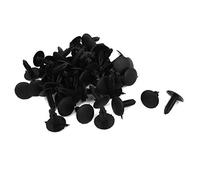 sourcingmap 5mm x 5mm Hole Dia Black Plastic Rivets Fastener Push Clips 48 Pcs