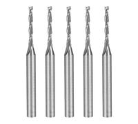 sourcingmap 5PCS 1/8" Shank 1.5mm x 12mm Carbide End Mill CNC Router Bits 2 Flute Milling Bit for Acrylic PVC MDF Wood