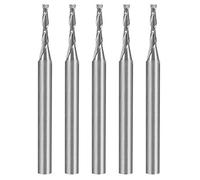 sourcingmap 5PCS 1/8" Shank 1.5mm x 8mm Carbide End Mill CNC Router Bits 2 Flute Milling Bit for Acrylic PVC MDF Wood