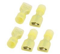 Sourcingmap 5Pcs 12-10AWG Wire Insulated 6.3mm Female Spade Crimp Terminal Connector Yellow