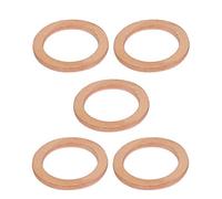 Sourcingmap 5pcs 16mmx22mmx1.5mm Copper Flat Ring Sealing Crush Washer Gasket