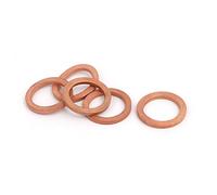 Sourcingmap 5pcs 16mmx22mmx2mm Copper Flat Ring Sealing Crush Washer Gasket