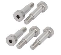 Sourcingmap 5pcs 304 Stainless Steel Hex Socket Shoulder Bolt 6mm Shoulder Dia 16mm Shoulder Length M5 Thread