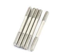 Sourcingmap® 5Pcs 40x3mm Two Threaded Tip Steel Tight Adjustable Push Rod Connector