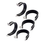 sourcingmap 5Pcs 45mm Dia Rubber Lined R Shaped Stainless Steel Pipe Clips Hose Tube Clamp