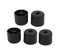 Sourcingmap 5Pcs 50mm Diameter 40mm Height Cabinet Sofa Leg Feet Black Plastic Frosted