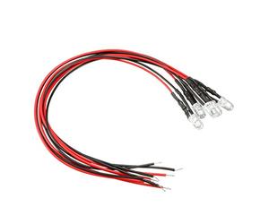 sourcingmap 5Pcs 5mm Pre Wired LED, 7 Colors Slow Flashing DC3-6V Clear Lens, Light Emitting Diodes