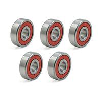 sourcingmap 5pcs 6200RS 10 x 30 x 9mm Double Sealed Deep Groove Ball Bearing