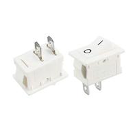 Sourcingmap 5pcs AC 250V/6A 125V/10A 2P ON/Off 2 Position Snap-in Boat Rocker Switch White