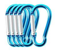 sourcingmap 5PCS Carabiner Keychain Clips, Aluminum Spring Snap Hooks for Locking Key Rings, Carabiner Hanging Buckle for Hiking Fishing Traveling Outdoor Accessories, Teal