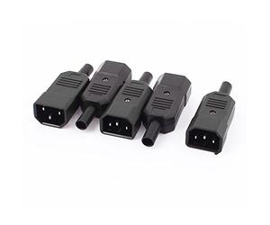 Sourcingmap 5pcs IEC 320 C14 Plastic Male Power Adapter Rewirable Connector Convertor AC 250V 10A