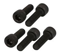 Sourcingmap 5pcs M5x16mm Fully Thread 12.9 Grade Hex Socket Cap Left Hand Screw Bolt Black