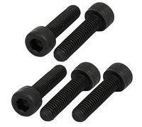 Sourcingmap 5pcs M5x20mm Fully Thread 12.9 Grade Hex Socket Cap Left Hand Screw Bolt Black