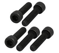 Sourcingmap 5pcs M6x25mm 12.9 Grade Hex Socket Cap Left Hand Thread Screw Bolt Black