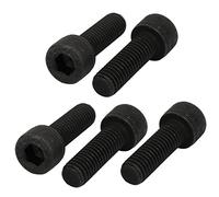 Sourcingmap 5pcs M8x25mm Fully Thread 12.9 Grade Hex Socket Cap Left Hand Screw Bolt Black