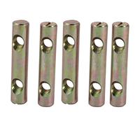 Sourcingmap 5pcs M8x60mm Dual Hole Zinc Plated Iron Slotted Drive Cross Dowel Barrel Nut
