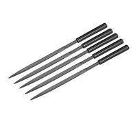 Sourcingmap 5Pcs Second Cut Steel Triangular Needle File with Plastic Handle, 5mm x 180mm
